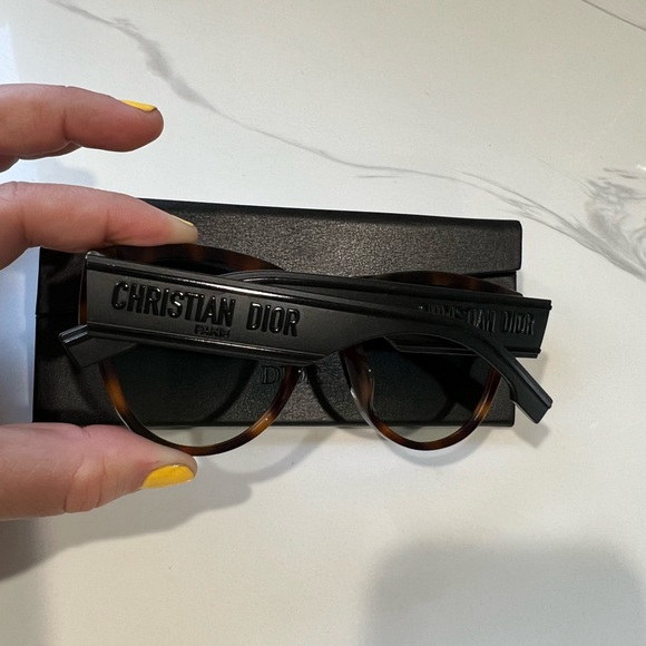 CHRISTIAN DIOR ID2 TURTLE TORTOISE BLACK AUTHENTIC SUNGLASSES 08684 OVERSIZED - Picture 3 of 12